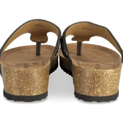 Tongs Entredoigt NOIR Femme Motif Paillettes A Enfiler