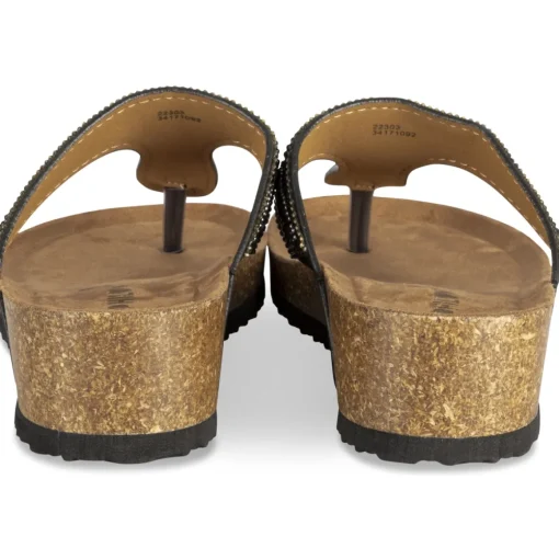 Tongs Entredoigt NOIR Femme Motif Paillettes A Enfiler