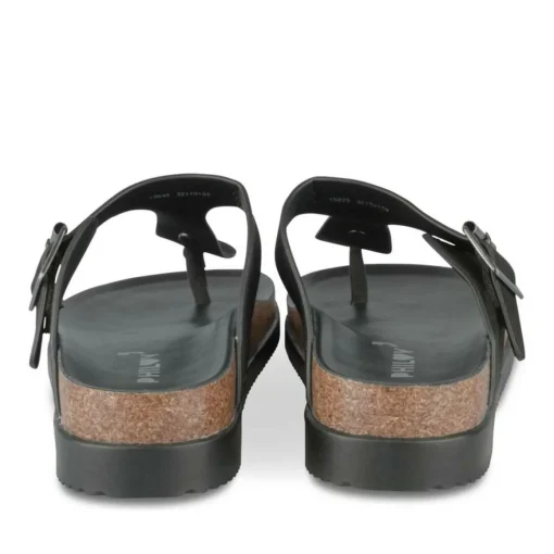 Tongs Entredoigt NOIR Femme Motif Uni A Enfiler
