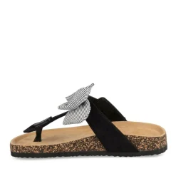 Tongs Entredoigt NOIR Femme Motif Uni A Enfiler