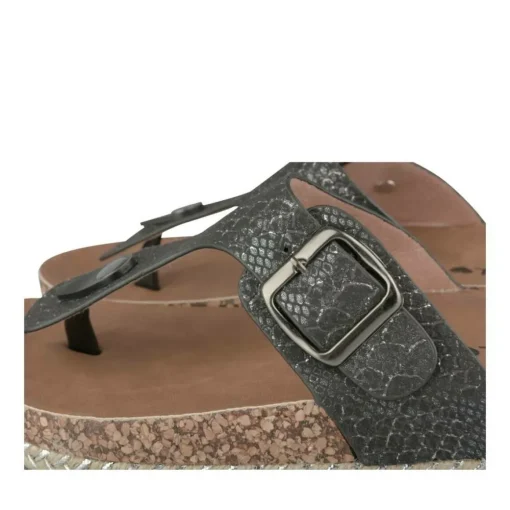 Tongs Entredoigt NOIR Femme Motif Animal A Enfiler