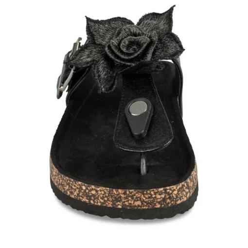 Tongs Entredoigt NOIR Femme Motif Uni A Enfiler