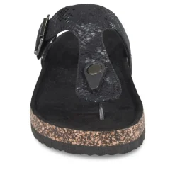 Tongs Entredoigt NOIR Femme Motif Uni A Enfiler