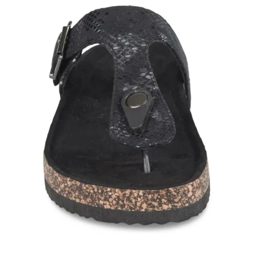 Tongs Entredoigt NOIR Femme Motif Uni A Enfiler