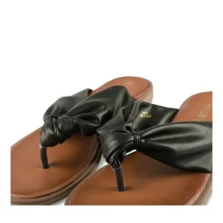Tongs Entredoigt NOIR Femme Motif Uni A Enfiler