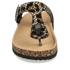 Tongs Entredoigt NOIR Femme Motif Uni A Enfiler