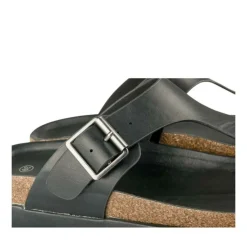 Tongs Entredoigt NOIR Femme Motif Uni A Enfiler
