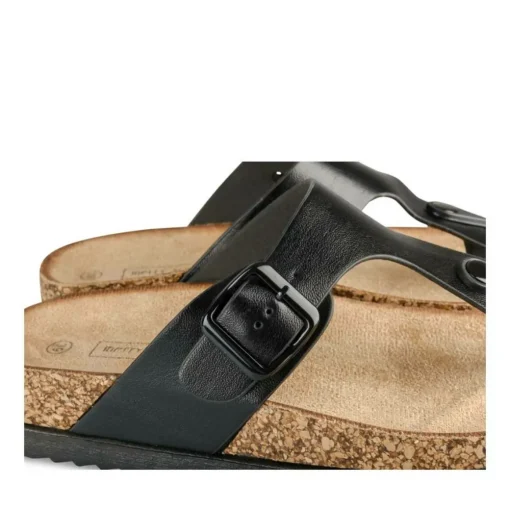 Tongs Entredoigt NOIR Femme Motif Vernis A Enfiler