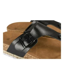 Tongs Entredoigt NOIR Femme Motif Vernis A Enfiler