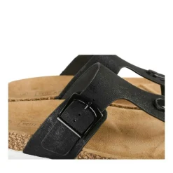Tongs Entredoigt NOIR Femme Motif Uni A Enfiler