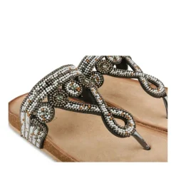Tongs Entredoigt NOIR Femme Motif Paillettes A Enfiler