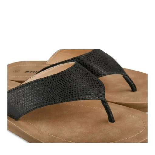 Tongs Entredoigt NOIR Femme Motif Animal A Enfiler