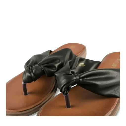 Tongs Entredoigt NOIR Femme Motif Uni A Enfiler