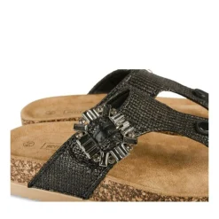 Tongs Entredoigt NOIR Femme Motif Uni A Enfiler