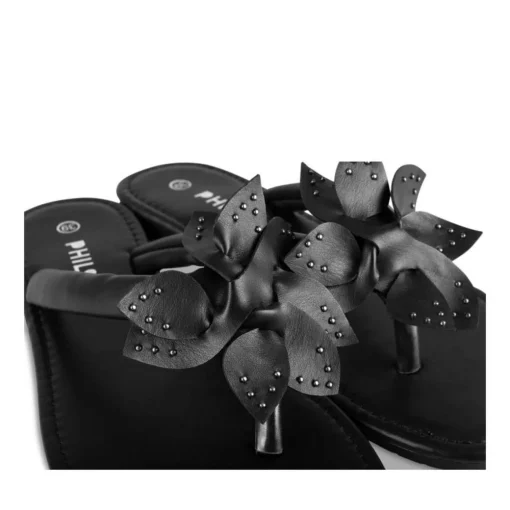 Tongs Entredoigt NOIR Femme Motif Uni A Enfiler