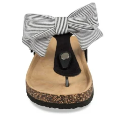 Tongs Entredoigt NOIR Femme Motif Uni A Enfiler