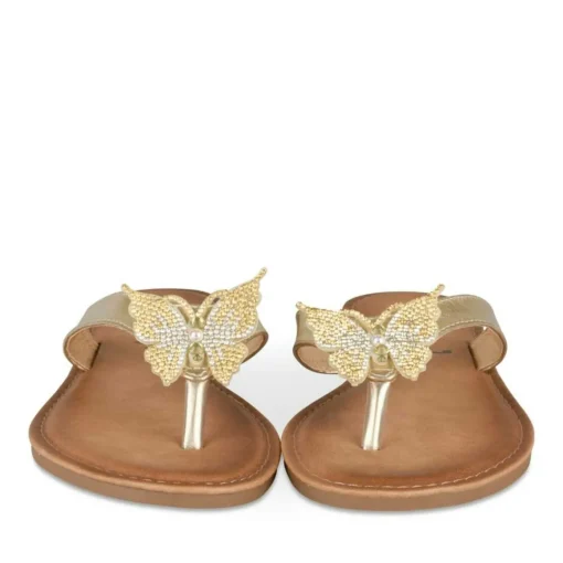 Tongs Entredoigt OR Femme Motif Paillettes A Enfiler