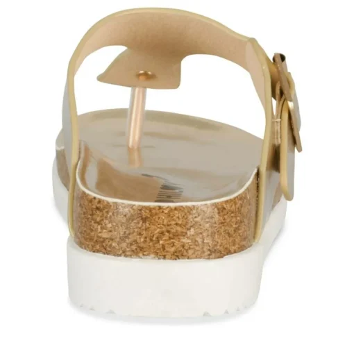 Tongs Entredoigt OR Femme Motif Vernis A Enfiler