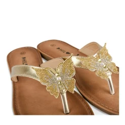 Tongs Entredoigt OR Femme Motif Paillettes A Enfiler