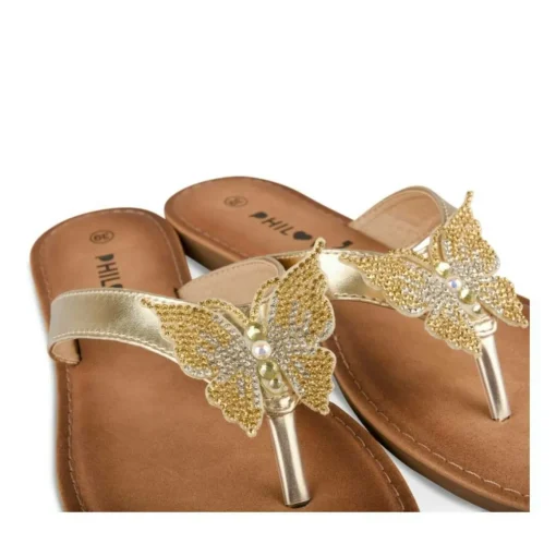 Tongs Entredoigt OR Femme Motif Paillettes A Enfiler