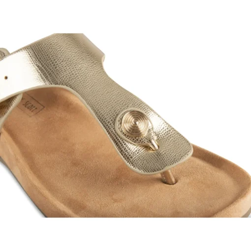 Tongs Entredoigt OR Femme Motif Uni A Enfiler