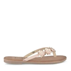 Tongs Entredoigt ROSE Femme Motif Fleuri A Enfiler