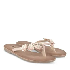 Tongs Entredoigt ROSE Femme Motif Fleuri A Enfiler