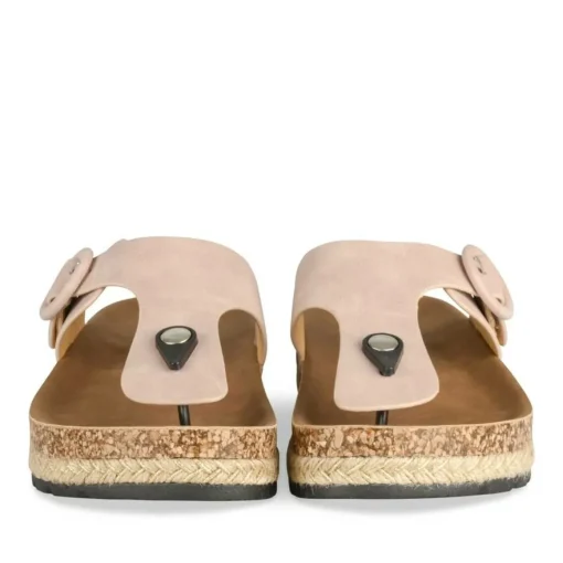 Tongs Entredoigt ROSE Femme Motif Uni A Enfiler