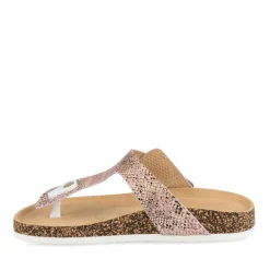 Tongs Entredoigt ROSE Femme Motif Uni A Enfiler