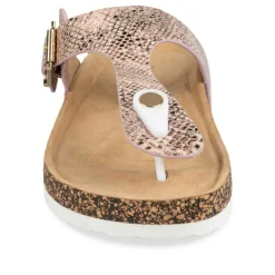 Tongs Entredoigt ROSE Femme Motif Uni A Enfiler