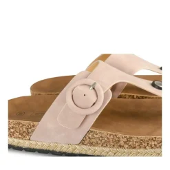 Tongs Entredoigt ROSE Femme Motif Uni A Enfiler