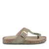 Tongs Entredoigt TAUPE Femme Motif Uni A Enfiler