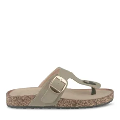 Tongs Entredoigt TAUPE Femme Motif Uni A Enfiler