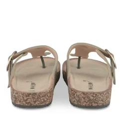 Tongs Entredoigt TAUPE Femme Motif Uni A Enfiler