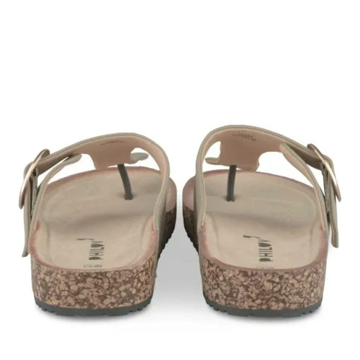 Tongs Entredoigt TAUPE Femme Motif Uni A Enfiler