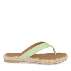 Tongs Entredoigt VERT Femme Motif Uni A Enfiler