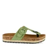 Tongs Entredoigt VERT Femme Motif Uni A Enfiler