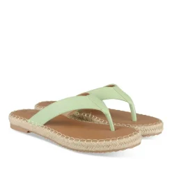 Tongs Entredoigt VERT Femme Motif Uni A Enfiler