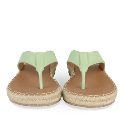 Tongs Entredoigt VERT Femme Motif Uni A Enfiler