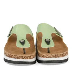 Tongs Entredoigt VERT Femme Motif Uni A Enfiler