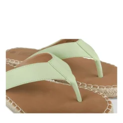 Tongs Entredoigt VERT Femme Motif Uni A Enfiler