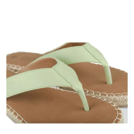 Tongs Entredoigt VERT Femme Motif Uni A Enfiler