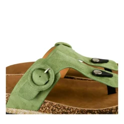 Tongs Entredoigt VERT Femme Motif Uni A Enfiler