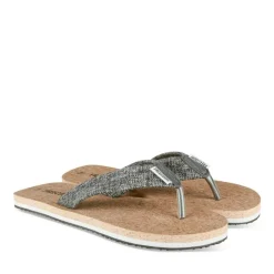 Tongs GRIS Homme Motif Uni A Enfiler