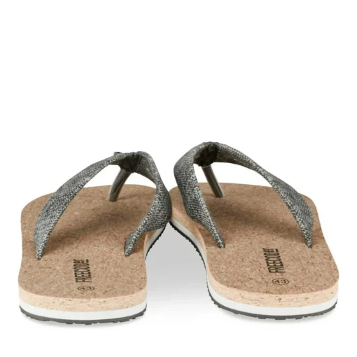 Tongs GRIS Homme Motif Uni A Enfiler