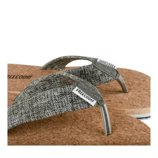 Tongs GRIS Homme Motif Uni A Enfiler