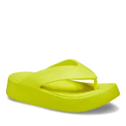 Tongs JAUNE Femme Motif Uni A Enfiler