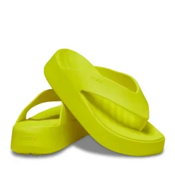 Tongs JAUNE Femme Motif Uni A Enfiler