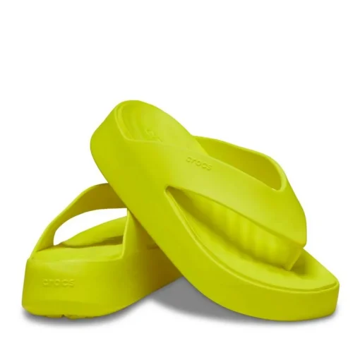 Tongs JAUNE Femme Motif Uni A Enfiler