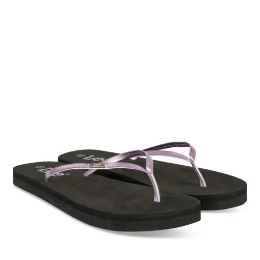 Tongs LILAS Femme Motif Uni A Enfiler
